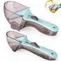 2pcs Adjustable Measuring Spoon With Scale Magnet Powder Measuring Tools Kitchen Tools Plastic Scale Measuring Spoon Adjustable Measuring Spoon Suit Baking Tools Spoon Food Scale Sky Blue Large And Small. 