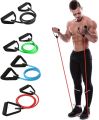 5 Levels Resistance Hot Yoga Pull Rope Bands Handles Elastic Sports Bodybuild Home Gym Workouts Muscle Training Rubber Tube Band. 