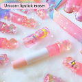 Kawaii Creative Lipstick Design Unicorns Rubber Erasers Student Correction Tool Kids School Office Supplies Stationery Gifts BRYT. 