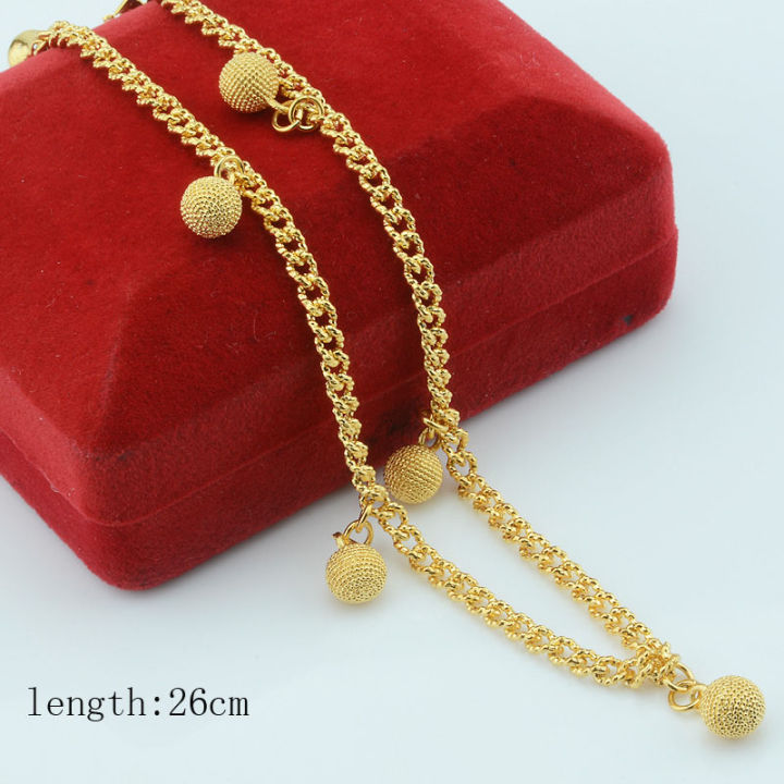Seval%20Style%20Women%20Ladies%20Yellow%20Gold%20Color%20Link%20Ball%20Heart%20Anklets%20Chains%20-%20Image%206