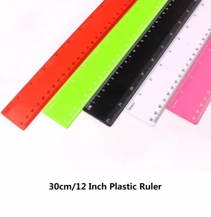 1pc%2030cm/12%20Inch%20Plastic%20Ruler%20Simple%20Style%20Straight%20Ruler%20Measuring%20Tool%20for%20Student%20School%20Office%20Stationery%20Supplies,%20Random%20Color%20-%20Image%205