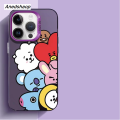 Anedshaop BTS BT21 phone case for iphone 16 15 14 plus 13 12 11 pro max cover Luxury Anti drop funda Korean cartoon tata cases carcasa. 