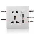 USB Wall Socket Universal Wall Socket Panel With 2 USB Port Plug Charger AC 110-250V 13A. 