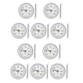 10 PCS 63mm Thermometer Pipe Clip-on Dial Thermometer Temperature Round Plate Gauge with Spring,Range 0-120℃, Aluminum Case. 