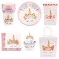 Unicorn Birthday Party Decoration Unicorn Tableware Paper Plates Cups Napkins Toys For Kids Birthday Party Baby Shower Girl. 