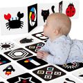 Montessori Baby Visual Stimulation Card Black White High Contrast Flash Cards for Kids Educational Sensory Book Baby Flashcard. 