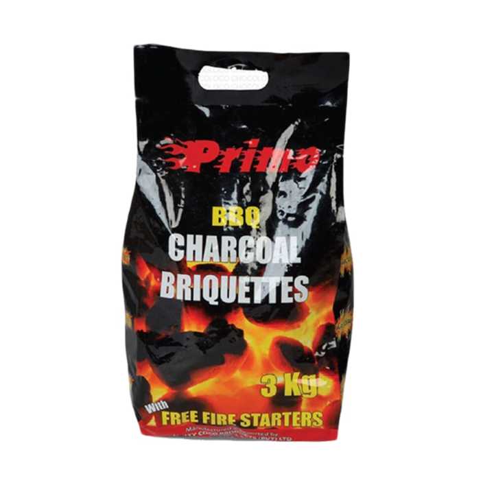 BBQ Charcoal Briquettes With Free Fire Starters (3kg)