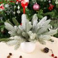 5Pcs Artificial Greenery Pine Leaves / Artificial Artificial Plant Snowy Twigs Frosted Pines / Artificial Pine Branches / Home Living Room Desktop Decorations / DIY Xmas Garland Party Decor. 