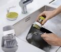 Brush with Soap Dispenser, Brush for Washing Dishes, Palm Brush Soap Dispenser, Kitchen Brush with Holder, for Scrubbing Dishes, Pans and Pots,. 