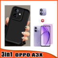 3In1 Oppo A3X TPU Silicone Phone Case for Oppo A5i A5 A3X Ceramic Frosted Film + Lens Film. 