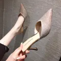 High Heel Shoes for WomenIn The Summer of , The New Versatile Net Red Half Slipper Baotou Sandal High-heeled Slipper Women Wear Fashionable Thin Heel Pointed Toekasut Tumit Tinggi Wanita 814. 