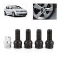 4+1 Black 14mm Wheel Bolt & Lock Lug Nut Set With Key For VW Golf Jetta Audi EB. 