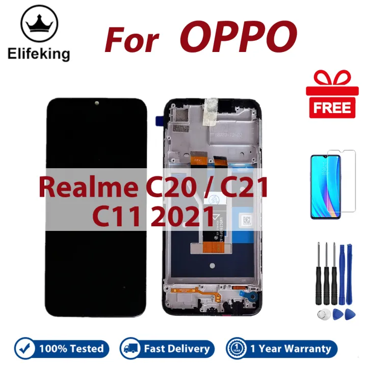 LCD With Frame For OPPO Realme C20 C21 C11 2021 Display Touch Screen Digitizer Assembly Replacement Parts