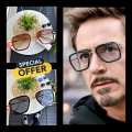 Tony Stark Iron Man Spiderman Marvel Edith Sunglasses Crystal Glasses. 