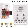 MP C802B Battery Charger 4 Slots For AA AAA 9V  Rechargeable Battery 220V. 