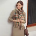 Women's Fashion Scottish Style Tartan Warm Scarf Plaid Soft Long Wrap Shawl Christmas Valentine's Day for Girlfrend Wife Mom. 