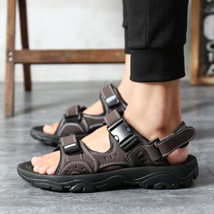 Vietnam%20Leather%20Sandals%20Men%20Beach%20Shoes2023New%20Summer%20Slippers%20Two-Way%20Black%20Sports%20Solid%20Color%20Casual%20Shoes%20-%20Image%207