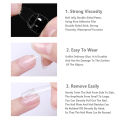 240Pcs Transparent Fake Nails Pink Jelly Double Sided Adhesive Ultra-Thin Tape Queena. 