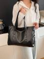 【Fast Delivery 1-4 day】Spacious Tote Bag for Women - Versatile Commuter Handbag with Shoulder Strap big capacity One Shoulder Handbag Soft Leather. 