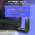 Dual Band WiFi Adapter 1300Mbps With Bluetooth 5.0 USB 3.0 Dual Band 2.4G/5Ghz Wifi Adapter Bluetooth Adapter wi-fi adapter wifi adapter 2 in one wifi adapter Wifi Dongle WIFI Dongle Wireless Wifi Adapter Network Adapter. 