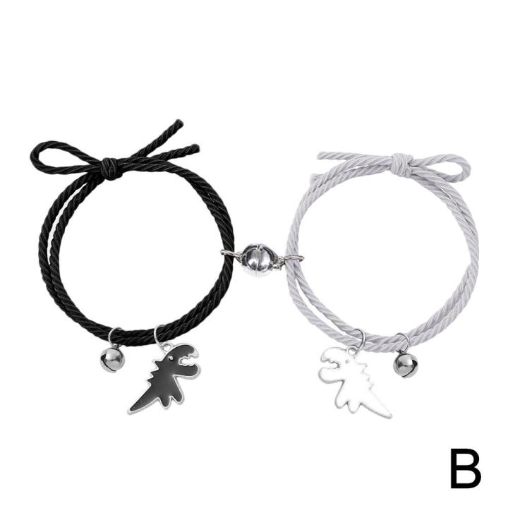 1 Pair Magnet Couple Bracelets for Lovers Lock Heart Magnetic Bracelet ...