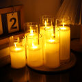 Led Flameless Electric Candles Lamp Acrylic Glass Battery Flickering Fake Tealight Candle Bulk for Wedding. 