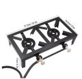 SGB 2 Heavy Duty Gas Stove with Steel Frame Industrial Gas Cooker Stove Camping Gas Cooker Stove Indoor Outdoor Durable Iron Cast 3 Burner Gas Cooking Stove for Indoor and Outdoor Cooking Hotel Kitchen. 