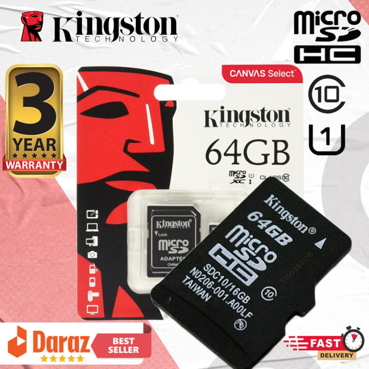 Κіngѕtоn Micro SD Memory Card 128GB 64GB 32GB 16GB Flash TF/SD Card A1 U3 Class 10