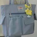 Large Capacity Bag Female Summer KoreainsSimple Versatile Handheld Shoulder Bag College Students Class Commuter Tote. 