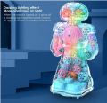 Transparent Gear Robot Boys and Girls Art Creativity Light Up Transparent Toy Robot for Kids Colorful Moving Gear Toy Robot with Music and LED Effect with Universal Wheels Fun Educational Toy Gift for. 