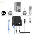 48V Phantom Power Supply with XLR 3 Pin Microphone Cable for Mic Black. 