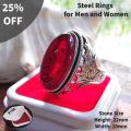 Boys Functional Use Jewelry Resin Stone Ring Gents Party Ring Silver Colour Ring With Box. 