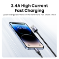 UGREEN MFI USB Lightning cable Charger For iPhone 14 13 12 11 xs 8 7 6 Apple ipad Fast charging data 25cm 1m 2m Carplay Braided. 