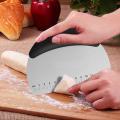 Asdirne Dough Scraper, Dough Cutter with Food Grade Stainless Steel Blade and Soft TPR Handle, 16CM, Pastry Scraper, Yellow. 
