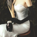 LibiLuxury XINMEIJI Wedding Bridal Long Opera Handschuh Black Gloves for Apparel Velvet Finger Brides Bridesmaid Gloves WG011. 