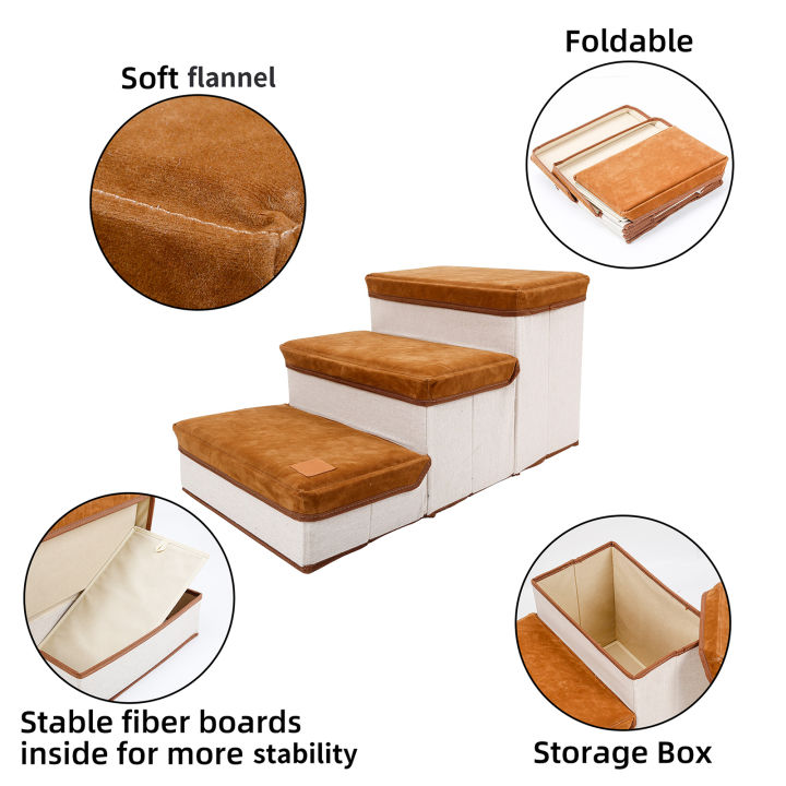 Migeet%20Pet%20Steps%20Dog%20Steps%20Foldable%20Dog%20Stair%203%20Tier%20Dog%20Steps%20for%20Couch%20Bed%20with%20Useful%20Storage%20Space%20Maximum%20Load-bearing%20Weight%2030kg%20-%20Image%205