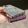 HOCE Bling Glitter Magnetic Cases For iPhone 15 14 13 12 11 Pro Max 14 15 Plus Magsafe Case Luxury Plating Soft Bumper Hard Back Phone Cover. 