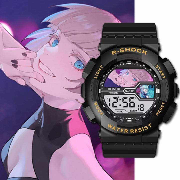 Song of the Night Seven Grasses Electronic Watch Sports Digital Cartoon Cute Electronic Watch with Alarm Clock for Women