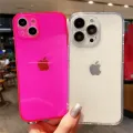 【ThinkWay】Fluorescent Neon Clear Case For iPhone 13 12 11 Pro Max XS SE 2 XR X 6 6S 7 8 Plus Cute Candy Color Slim Soft Silicone Gel Cover. 