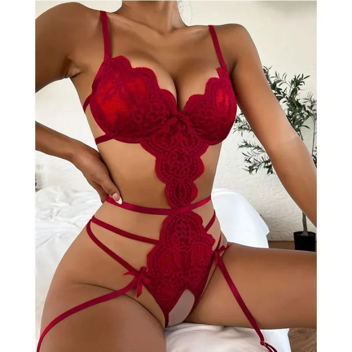18+%20Hot%20Erotic%20Sexy%20Lingerie%20Set%20Women%20Push%20Up%20Bra%20Garter%20Set%20Lace%20Backless%20Straps%20Transparent%20Underwear%20Sets%20Plus%20Size%20Lenceria%20-%20Image%205