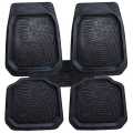 Universal Fit Rubber Bucket Car Carpet 5 Pcs Black Color. 