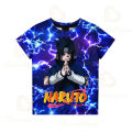 Naruto Uchiha Sasuke 3D printed T shirt kids summer short T-shirt Boys Girls teenager streetwear tshirt sports tops. 