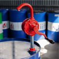 Rotary Barrel Pump, Red and Black, Oil Transfer Hand Pump. 
