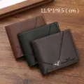 Stylish Design Lychee Texture PU Leather Men'S Wallet Sleek Short Multi Card Slot PU Leather Men'S Wallet Leather Durable Material Men'S Short Wallet for Use Business Travel Essentials Office. 