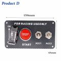 D】 12V Ignition panel for racing car toggle switch start button with Indicator and cable. 