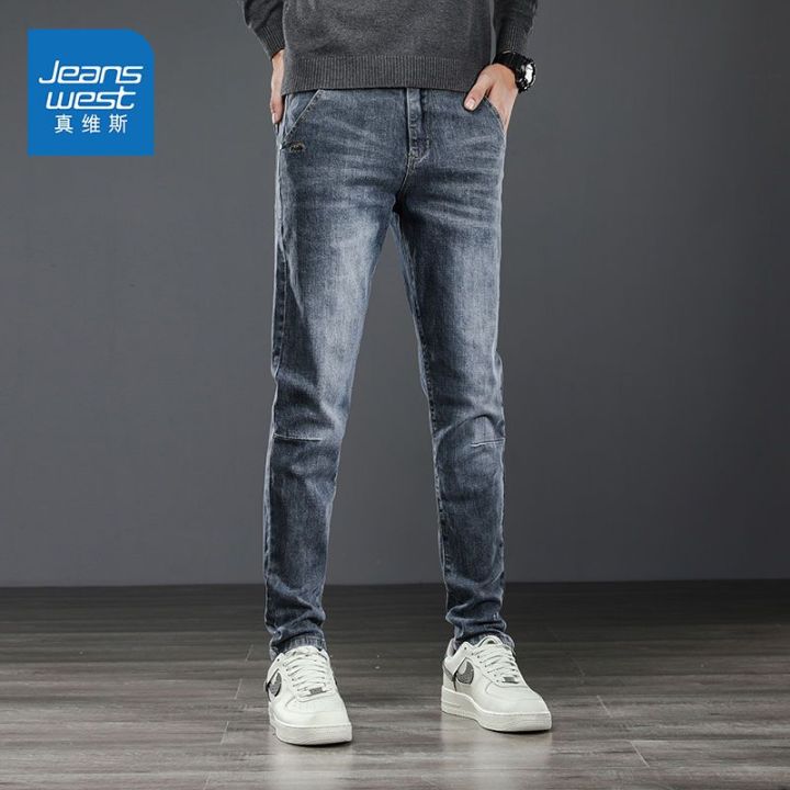 Zhenvis%20Fashion%20Brand%20Jeans%20Men's%20Fall/Winter%20Slim%20Fit%20Skinny%20Korean%20Style%20Trendy%20Casual%20Stretch%20All-Matching%20Trousers%20for%20Men%20-%20Image%207