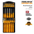 Professional Pin Punch Set 6 Pcs 150mm Made from CRV Steel - Used for punching out pins and dowels - Toolmak. 