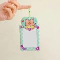Card Holder with Keychains Support Cartoon Plastic Idol Photo Storage Card Protector Beads Ring Card Sleeve for Girls. 