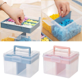 Clear Craft Stackable Storage Box with Storage Tray Plastic Multipurpose Storage Container Portable Travel Case 20 X 16 X 14.5cm Pink. 