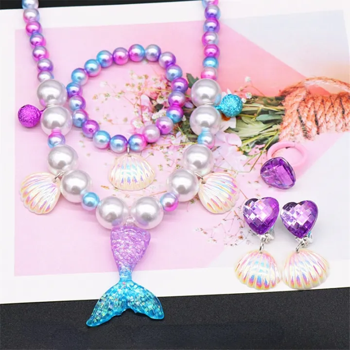 %E3%80%90hot%E3%80%91%202/5Pcs%20Girls%20Jewelry%20Sets%20Mermaid%20Pearl%20Necklace%20Bracelet%20Ring%20Earring%20Set%20Kids%20Toys%20Children%20Princess%20Fashion%20Accessories%20Girl%20-%20Image%206